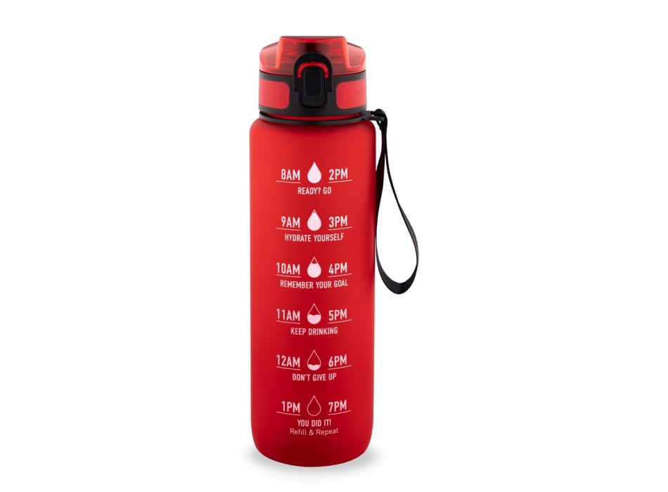 ERIKSSON. Borraccia in PET riciclato (100% rPET), con frasi motivazionali e indicazioni orarie per incoraggiare a bere acqua FullGadgets.com