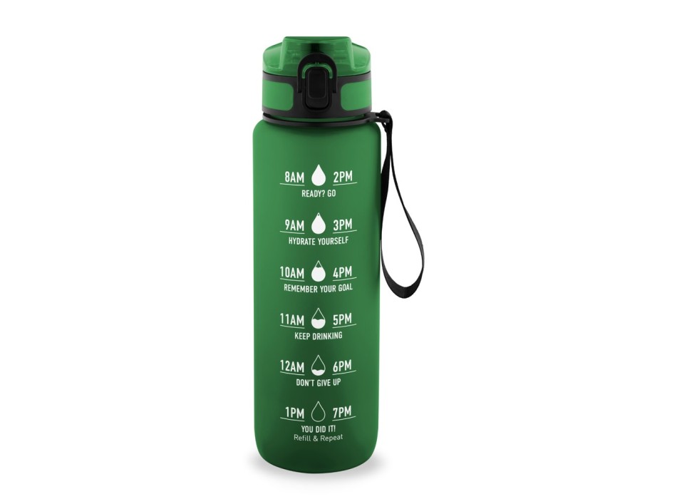 ERIKSSON. Borraccia in PET riciclato (100% rPET), con frasi motivazionali e indicazioni orarie per incoraggiare a bere acqua FullGadgets.com