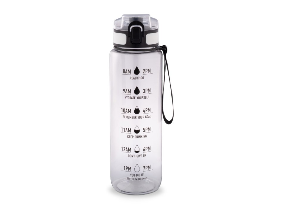 ERIKSSON. Borraccia in PET riciclato (100% rPET), con frasi motivazionali e indicazioni orarie per incoraggiare a bere acqua FullGadgets.com