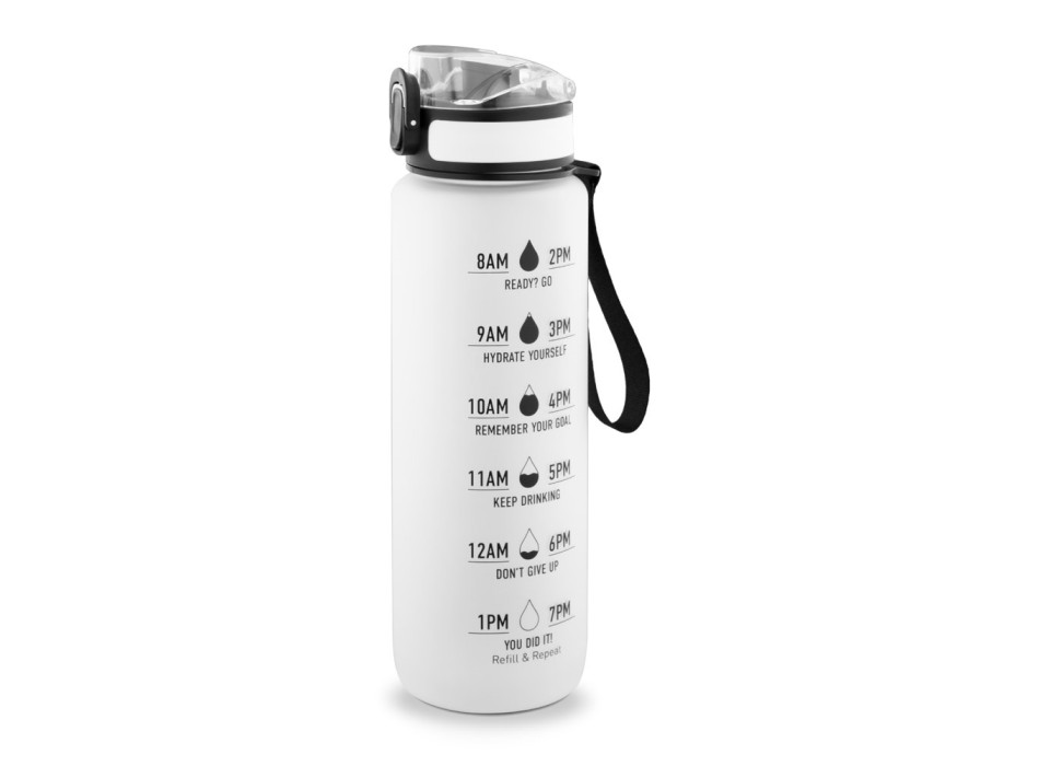 ERIKSSON. Borraccia in PET riciclato (100% rPET), con frasi motivazionali e indicazioni orarie per incoraggiare a bere acqua FullGadgets.com