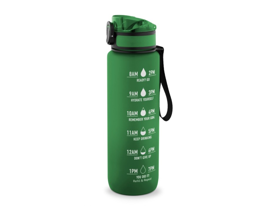 ERIKSSON. Borraccia in PET riciclato (100% rPET), con frasi motivazionali e indicazioni orarie per incoraggiare a bere acqua FullGadgets.com