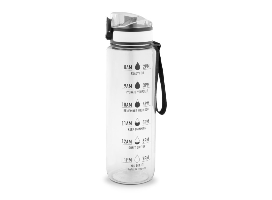 ERIKSSON. Borraccia in PET riciclato (100% rPET), con frasi motivazionali e indicazioni orarie per incoraggiare a bere acqua FullGadgets.com