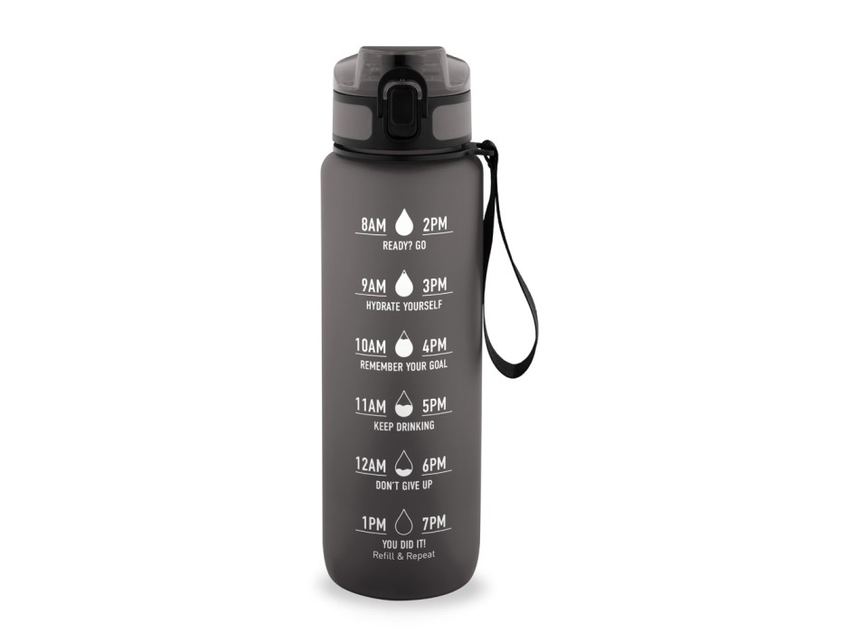 ERIKSSON. Borraccia in PET riciclato (100% rPET), con frasi motivazionali e indicazioni orarie per incoraggiare a bere acqua FullGadgets.com