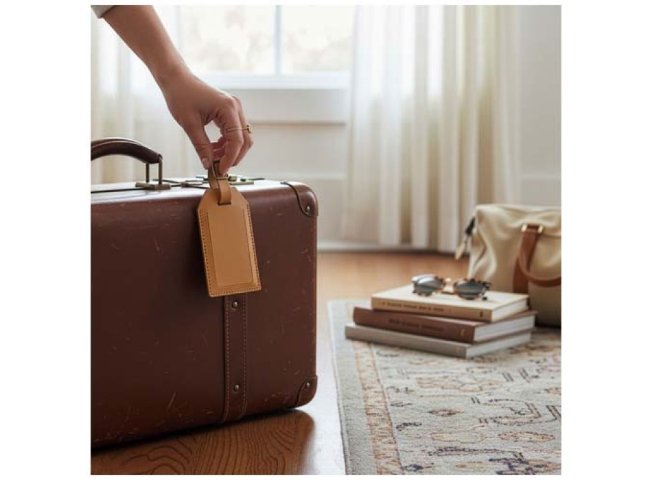 Etichetta per bagagli in pelle riciclata Citizen Green Milou FullGadgets.com