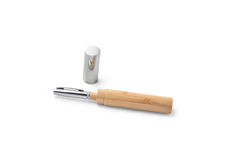FUJI. Penna a sfera in metallo e bambù con custodia FullGadgets.com