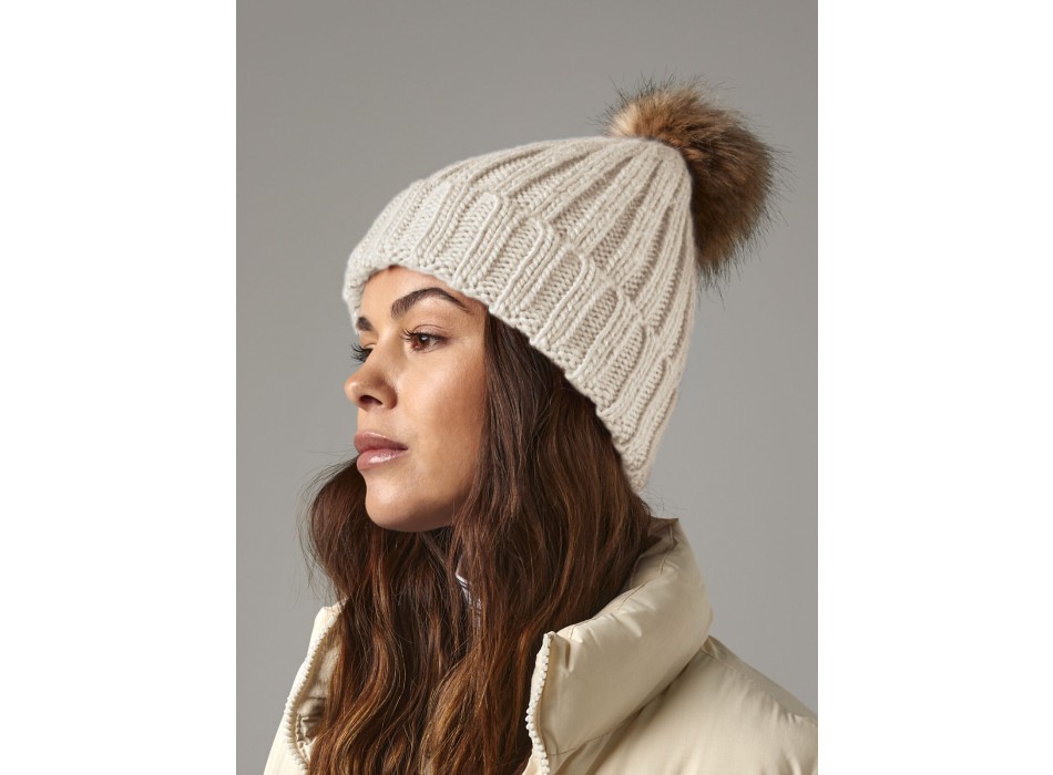 Fur Pom Pom Chunky Beanie FullGadgets.com