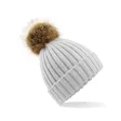 Fur Pom Pom Chunky Beanie FullGadgets.com