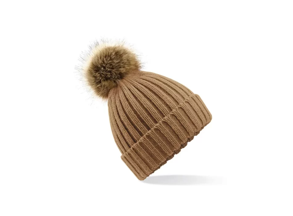 Fur Pom Pom Chunky Beanie FullGadgets.com