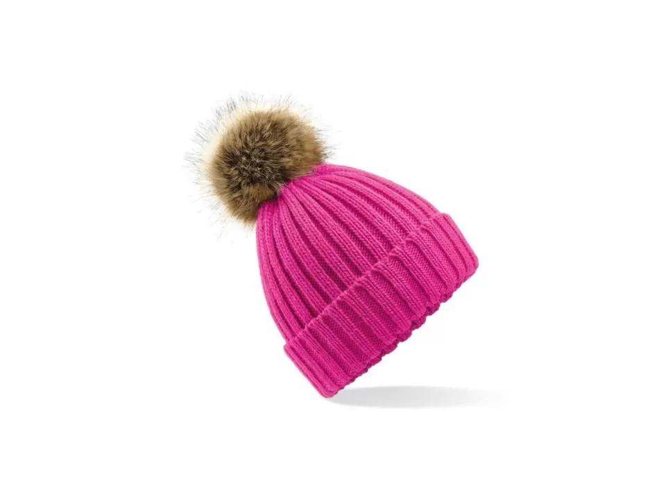 Fur Pom Pom Chunky Beanie FullGadgets.com