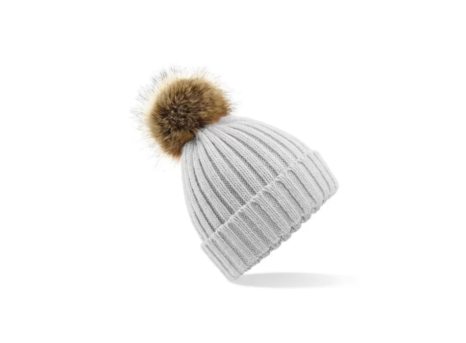 Fur Pom Pom Chunky Beanie FullGadgets.com
