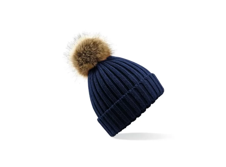Fur Pom Pom Chunky Beanie FullGadgets.com