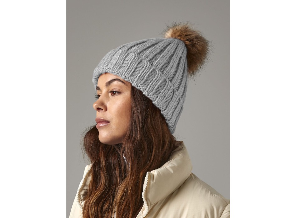 Fur Pom Pom Chunky Beanie FullGadgets.com