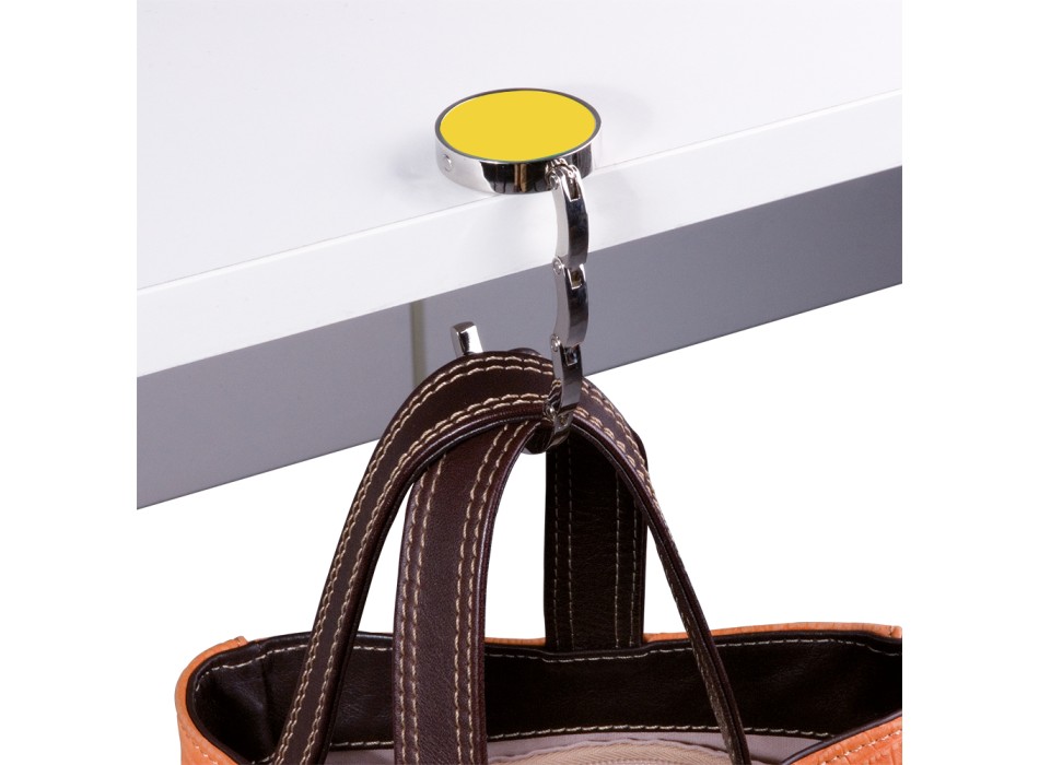 Gancio appendiborsa tondo in metallo, richiudibile con chiusura rafforzata da due magneti FullGadgets.com