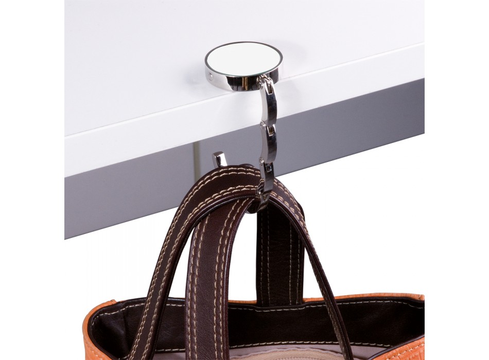 Gancio appendiborsa tondo in metallo, richiudibile con chiusura rafforzata da due magneti FullGadgets.com