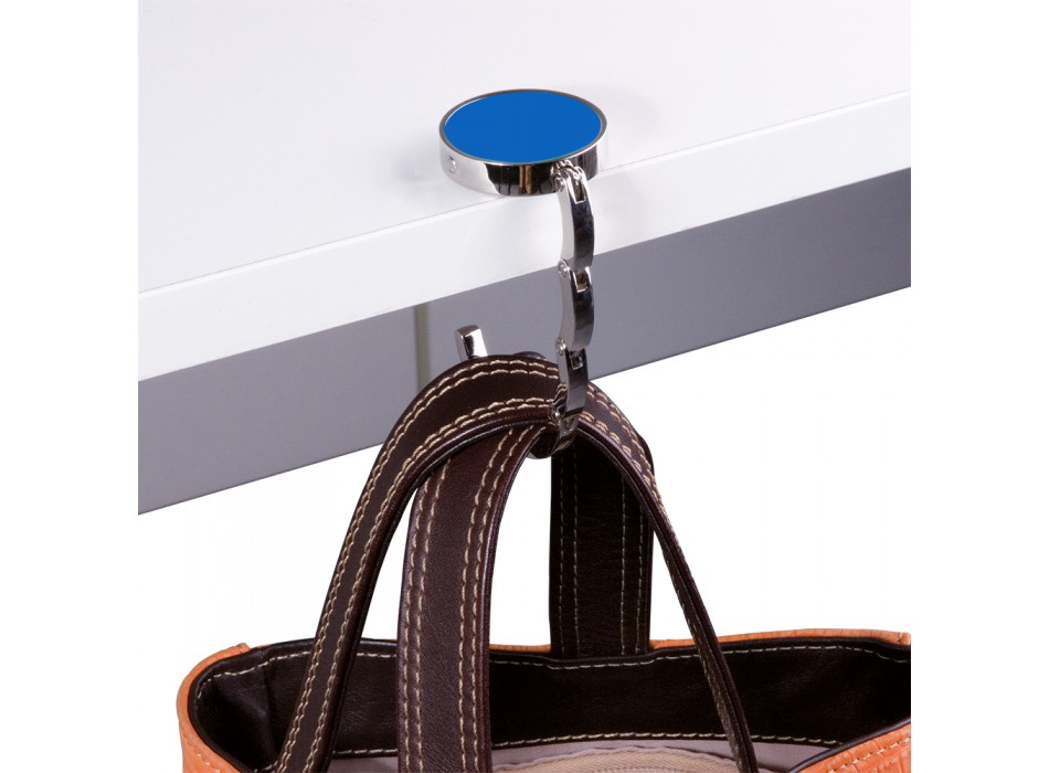 Gancio appendiborsa tondo in metallo, richiudibile con chiusura rafforzata da due magneti FullGadgets.com