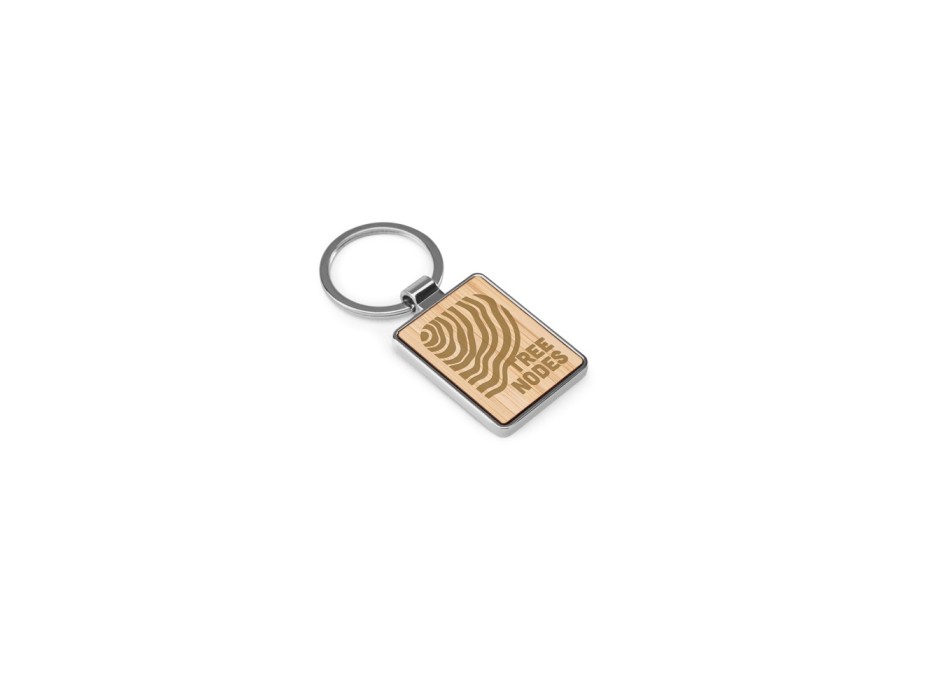 GASTON RECTANGULAR. Portachiavi rettangolare in ferro con dettagli in zinco e bambù FullGadgets.com