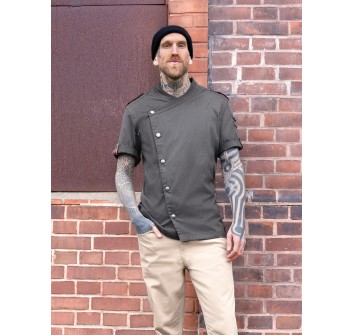 Giacca da cuoco da uomo denim a maniche corte ROCK CHEF®-Stage2 FullGadgets.com