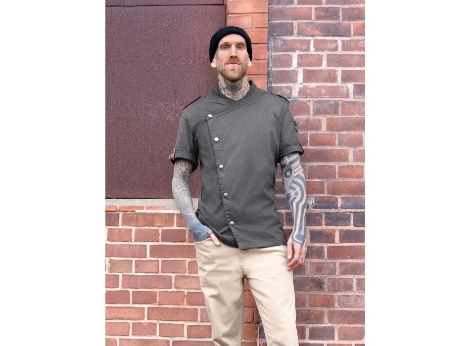 Giacca da cuoco da uomo denim a maniche corte ROCK CHEF®-Stage2 FullGadgets.com
