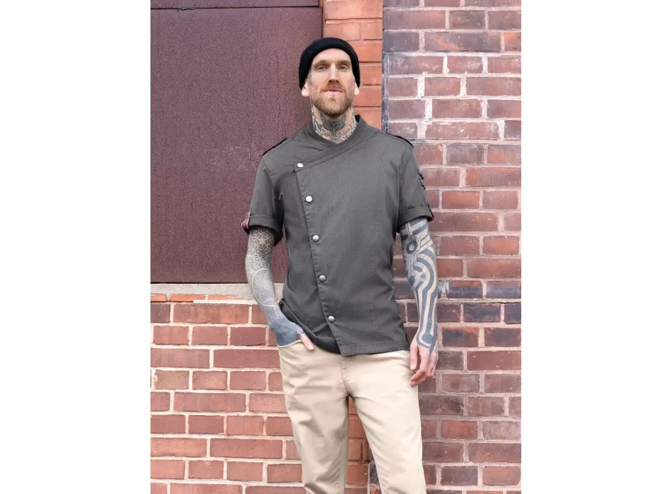 Giacca da cuoco da uomo denim a maniche corte ROCK CHEF®-Stage2 FullGadgets.com