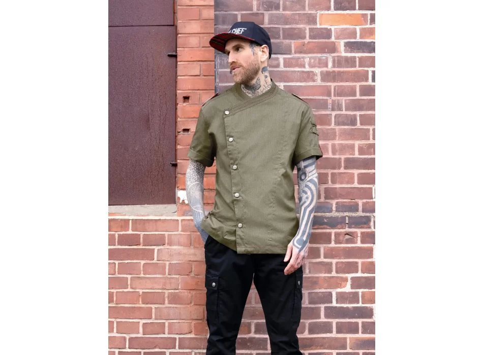 Giacca da cuoco da uomo denim a maniche corte ROCK CHEF®-Stage2 FullGadgets.com