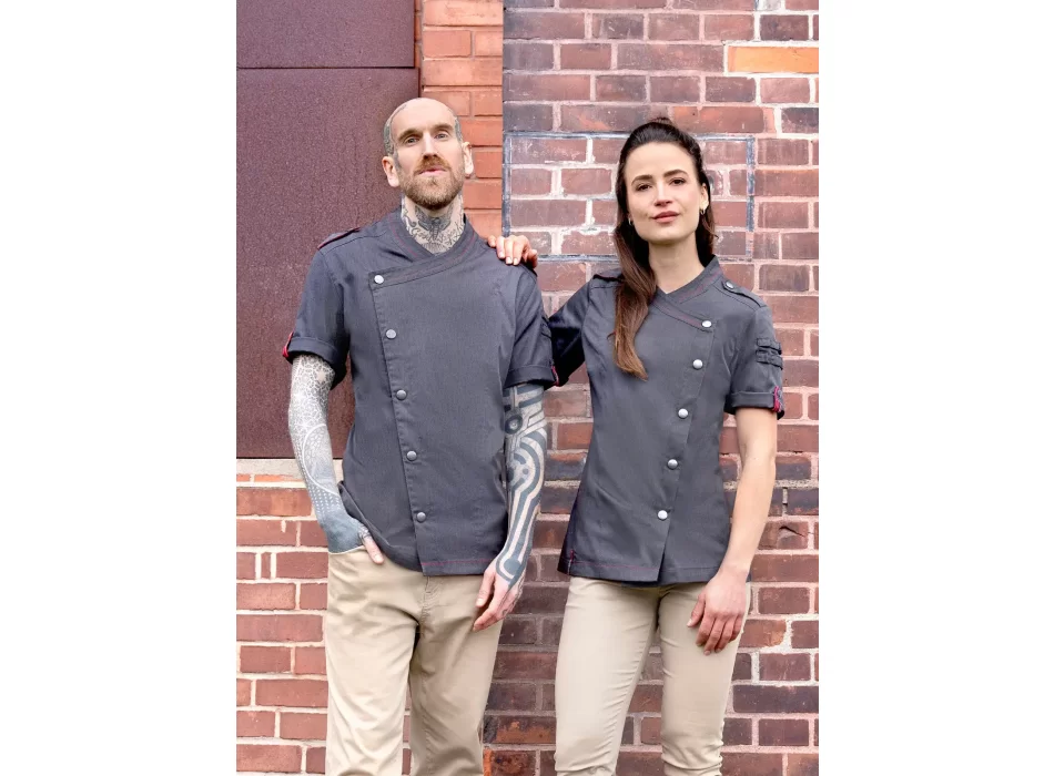 Giacca da cuoco da uomo denim a maniche corte ROCK CHEF®-Stage2 FullGadgets.com