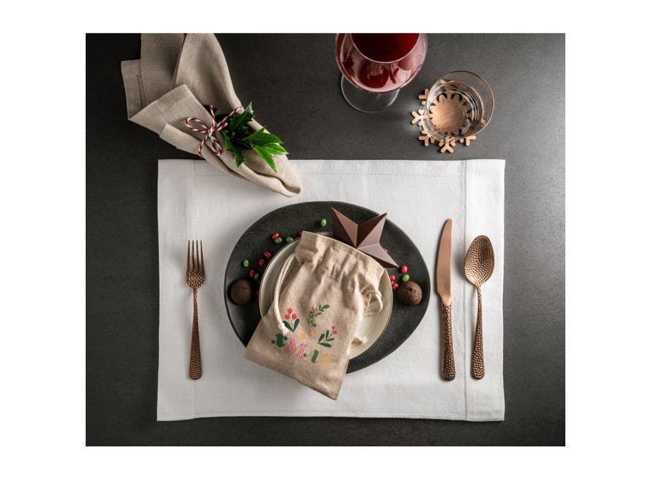 GIBRALTAR. Sacchetto regalo in cotone riciclato (70%), poliestere (30% rPET) (140 g/m²) FullGadgets.com