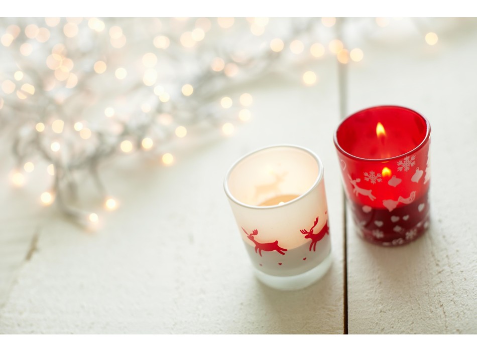 Glass candle holder with Christmas decorations Kirsten FullGadgets.com