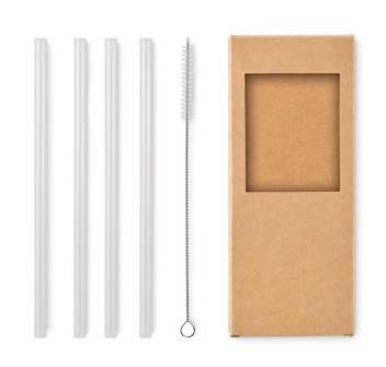 GLAW - Set di 4 cannucce di vetro riut FullGadgets.com