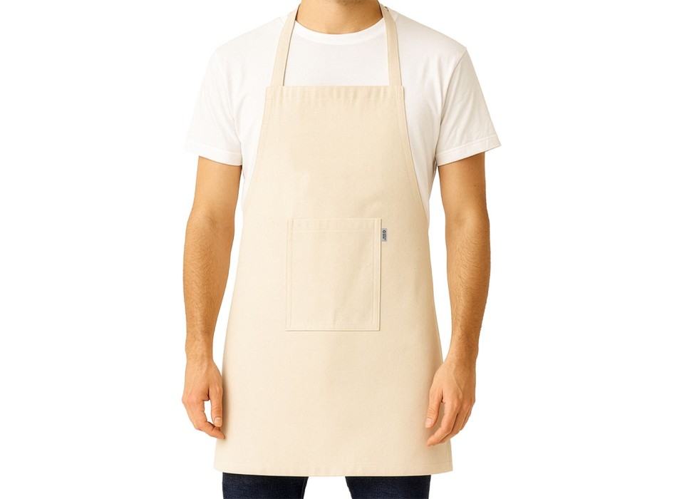 Grembiule da cucina lungo in cotone riciclato 180 g/m2. Tasca frontale FullGadgets.com