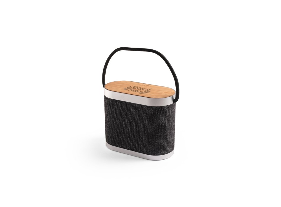 GUETTA. Altoparlante portatile da 5W con caricatore wireless superveloce da 15W e autonomia di 2 ore in bambù e PET riciclato (100% rPET) FullGadgets.com