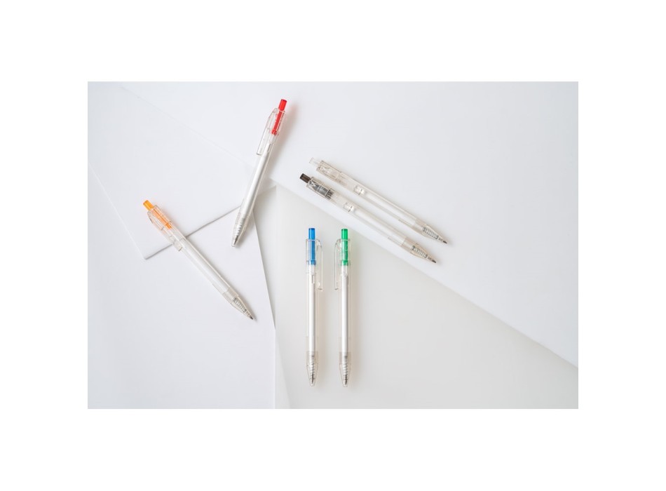 HARLAN. Penna a sfera in rPET con pulsante scatto colorato FullGadgets.com