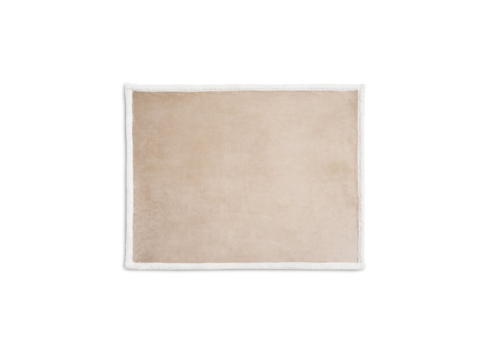 HEIDEN. Coperta reversibile in pile confezionata (190 g/m²) con nastro in raso e cartoncino personalizzabile FullGadgets.com