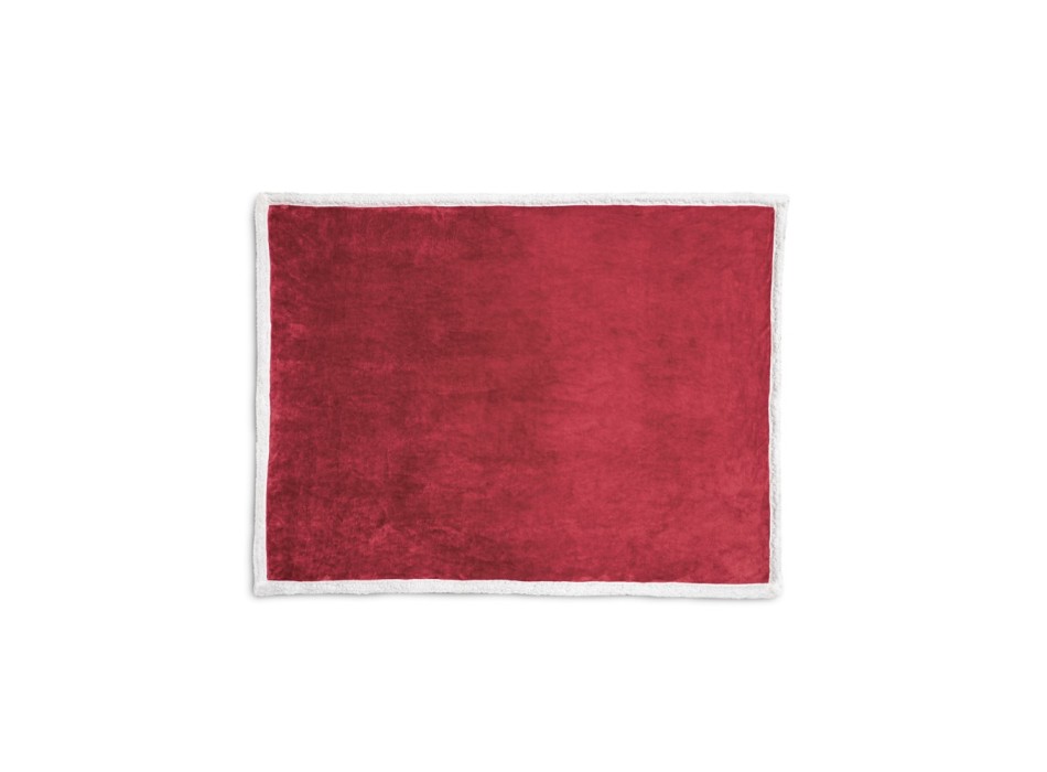 HEIDEN. Coperta reversibile in pile confezionata (190 g/m²) con nastro in raso e cartoncino personalizzabile FullGadgets.com