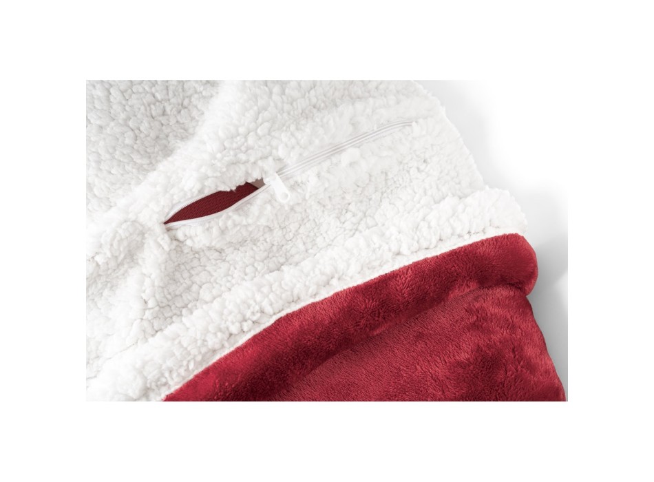 HEIDEN. Coperta reversibile in pile confezionata (190 g/m²) con nastro in raso e cartoncino personalizzabile FullGadgets.com