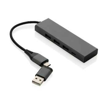 Hub 3 porte USB in alluminio RCS Terra FullGadgets.com