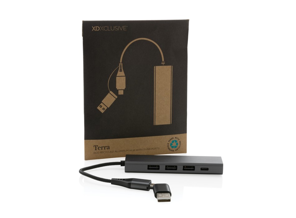 Hub 3 porte USB in alluminio RCS Terra FullGadgets.com