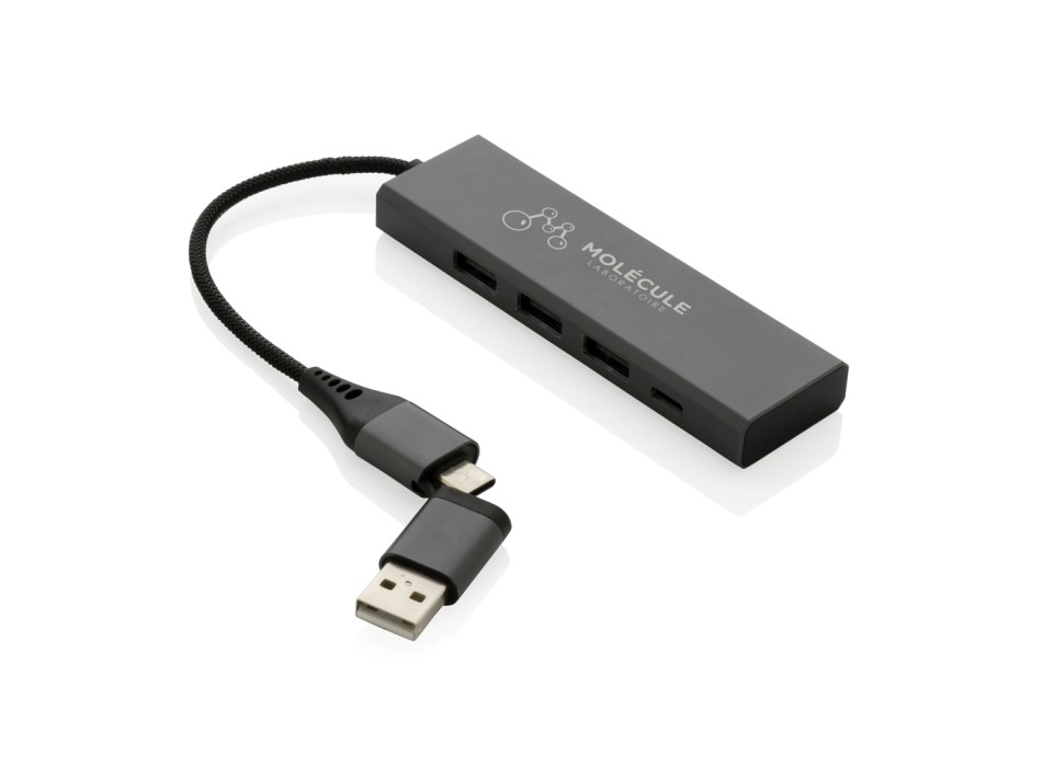 Hub 3 porte USB in alluminio RCS Terra FullGadgets.com