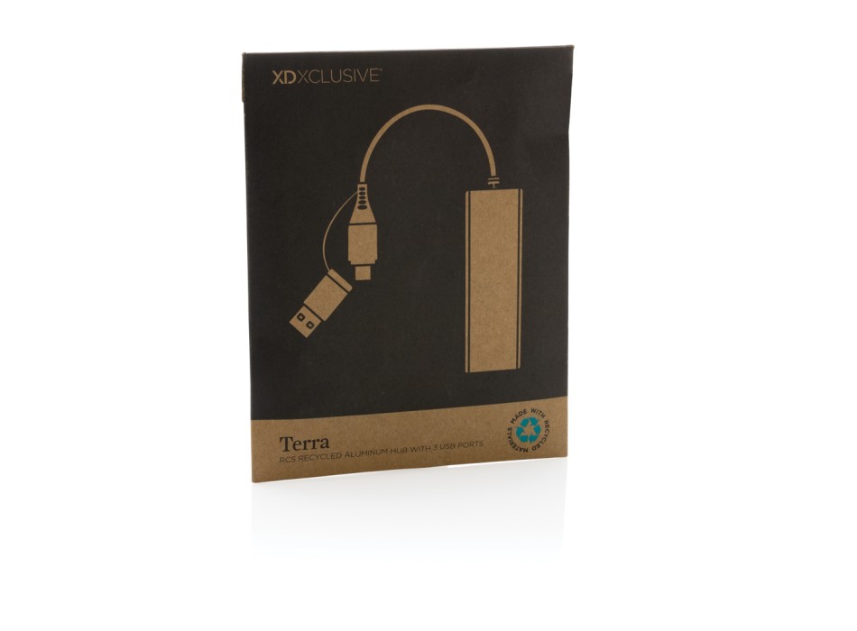 Hub 3 porte USB in alluminio RCS Terra FullGadgets.com