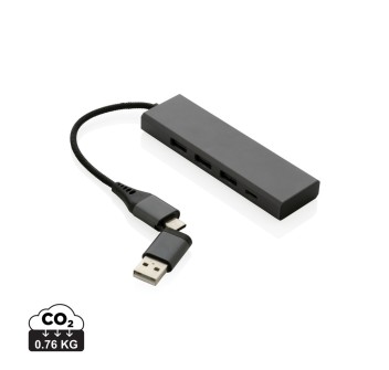 Hub 3 porte USB in alluminio RCS Terra FullGadgets.com
