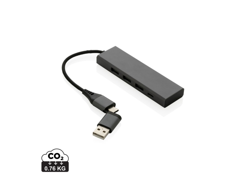 Hub 3 porte USB in alluminio RCS Terra FullGadgets.com