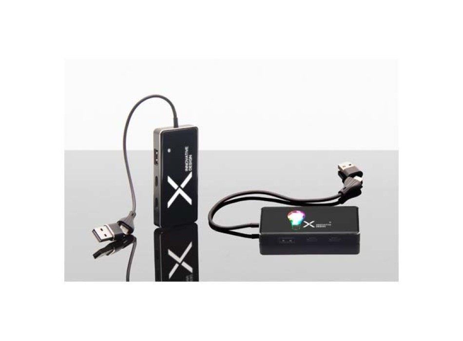 Hub USB 8 in 1 con doppio ingresso e 6 porte SCX.design H20 FullGadgets.com