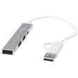 Hub USB-A e Tipo-C a 4 porte in alluminio riciclato con doppio ingresso Alkaid FullGadgets.com