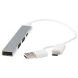 Hub USB-A e Tipo-C a 4 porte in alluminio riciclato con doppio ingresso Alkaid FullGadgets.com