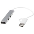 Hub USB-A e Tipo-C a 4 porte in alluminio riciclato con doppio ingresso Alkaid