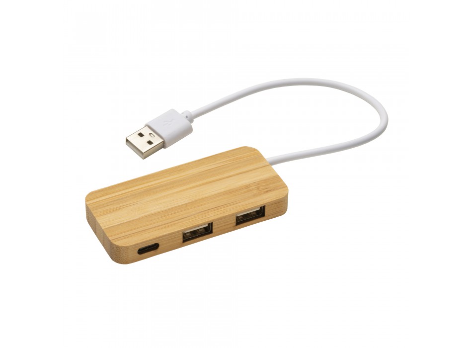 Hub  usb con 2 porte usb a e una porta type c, cavo integrato. FullGadgets.com