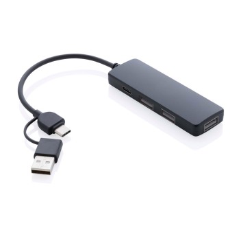 Hub USB RCS in plastica riciclata con doppio ingresso FullGadgets.com