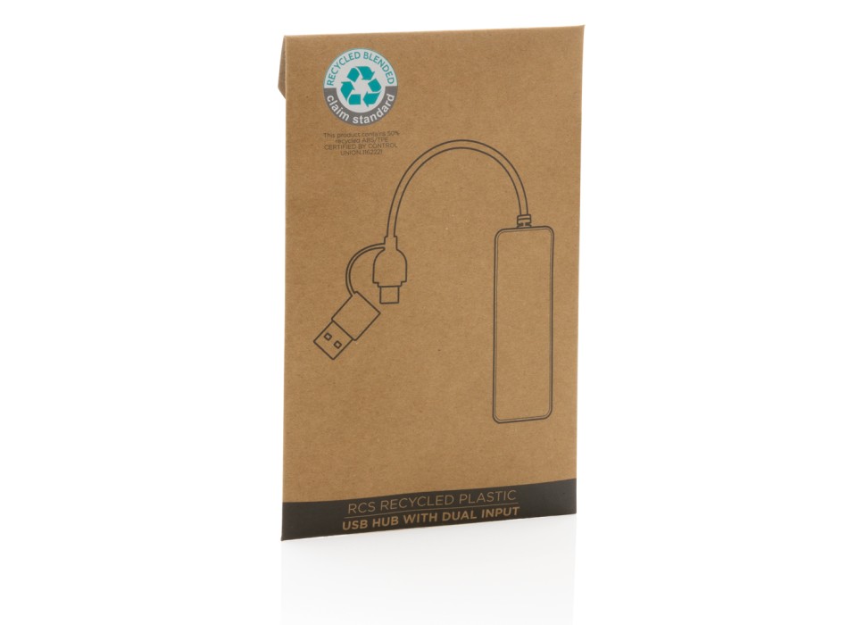 Hub USB RCS in plastica riciclata con doppio ingresso FullGadgets.com
