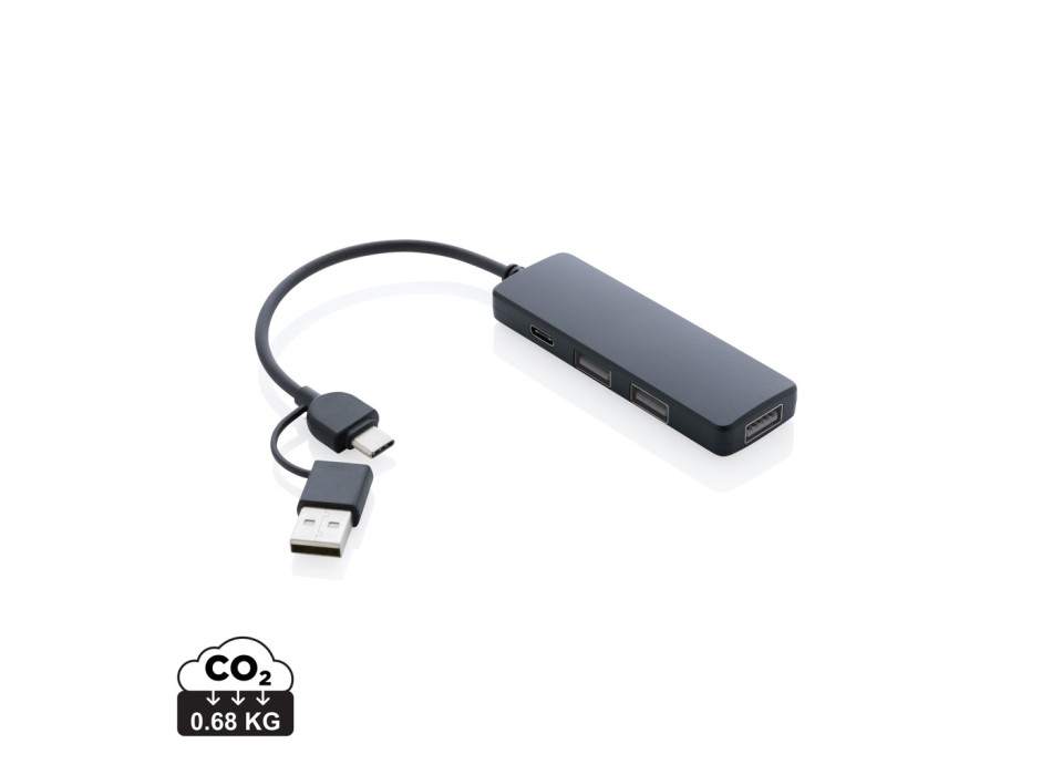 Hub USB RCS in plastica riciclata con doppio ingresso FullGadgets.com