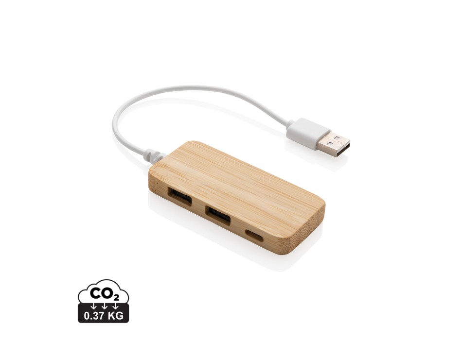 Hub USB un bambù con type C FullGadgets.com