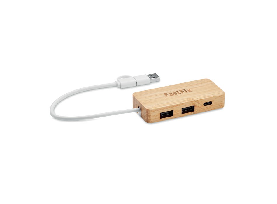 HUBBAM - Hub USB a 3 porte in bamboo FullGadgets.com